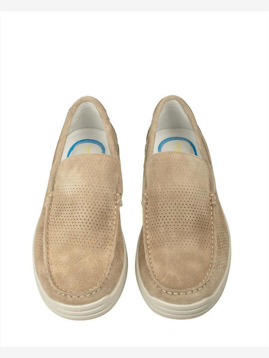 Velour Ανδρικά Loafers σε Καφέ Χρώμα