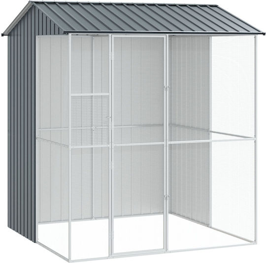 Colivie pentru păsări Vidaxl antracit 215x210x247 cm oțel antracit