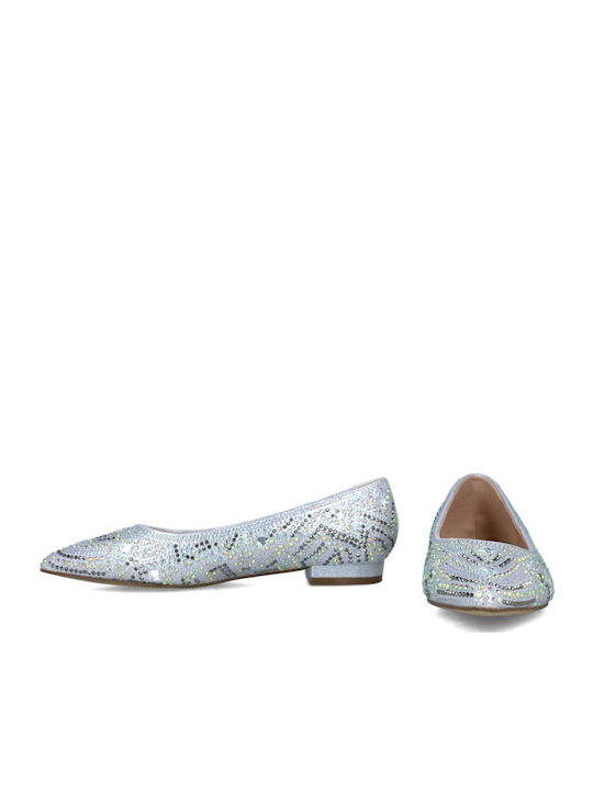 Damen Ballerinas in Silber Farbe