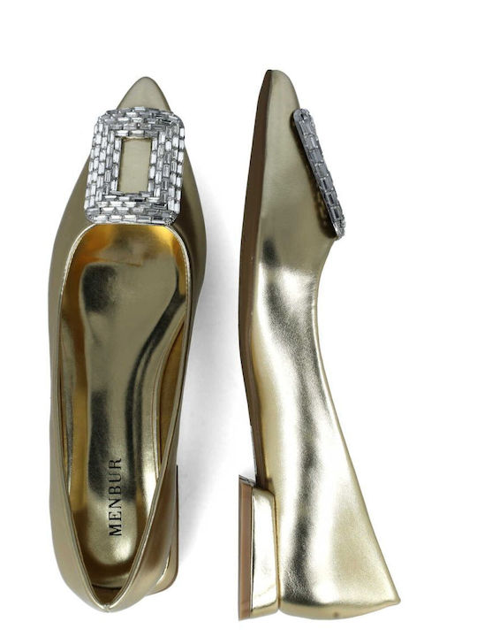 Damen Ballerinas in Gold Farbe