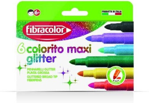Set de markere Cmp Colorito Maxi Glitter 6 culori 630gt006se Cmp