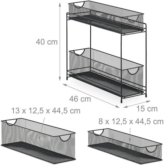 Relaxdays Küchenständer Inox 40x15x46cm Grau