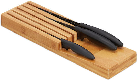 Βάση Μαχαιριών Relaxdays Bamboo Knife Organiser Μπαμπού 5 Θέσεων Natural 10028871