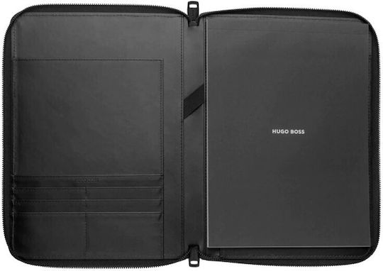 Boss Clipboard Bifold Conference for Paper A4 Black Folder 1pcs