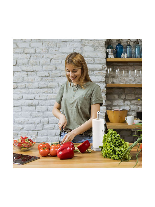 Relaxdays Suport pentru prosoape de hârtie Metalică Gri 35x15cm 10030705