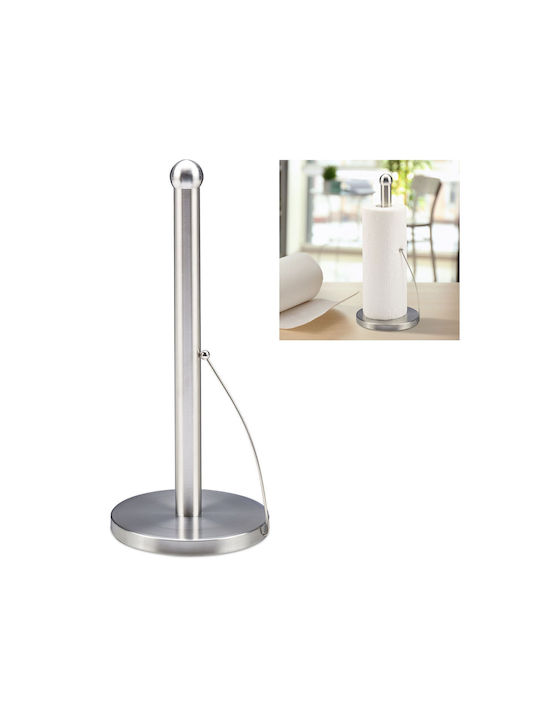 Relaxdays Suport pentru prosoape de hârtie Metalică Gri 35x15cm 10030705