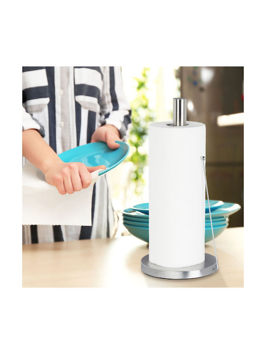 Relaxdays Metallic Paper Towel Holder Gray 33x15cm 10024303