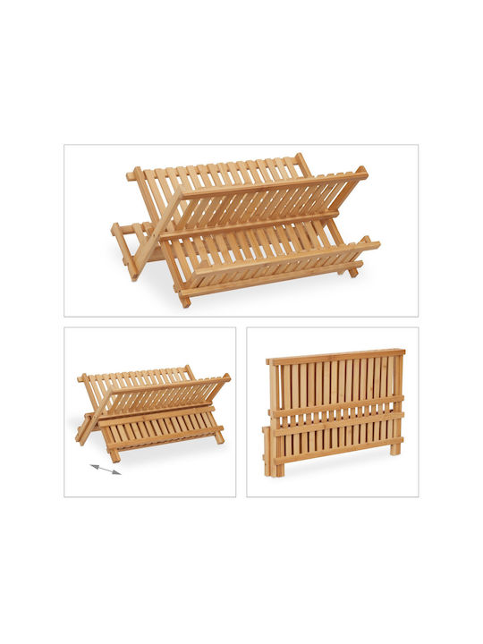 Relaxdays Sink Strainer Wooden Beige 24x23.5x44cm