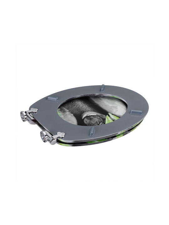 Deuba Toilettenbrille Soft-Close Hölzernes Gray