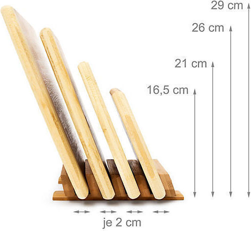 Relaxdays Elektrische Gitarren Schneidebrett Bambus Beige 4Stück