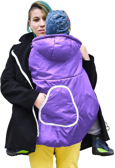 Winter Backpack Cover Purple Hood Pocket