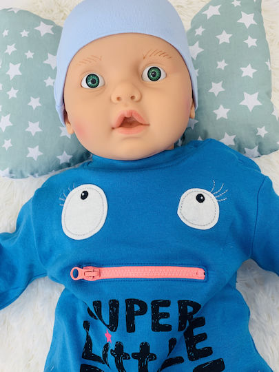 Minzfarbendes Schmetterlings-Babykissen mit Sternen
