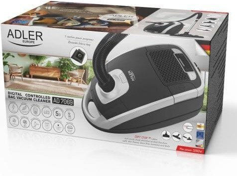 Adler AD 7069 Ηλεκτρική Σκούπα 3200W με Σακούλα 3.5lt Λευκή