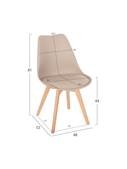 Lora Stühle Speisesaal Cappuccino 1Stück 47x56.6x82cm