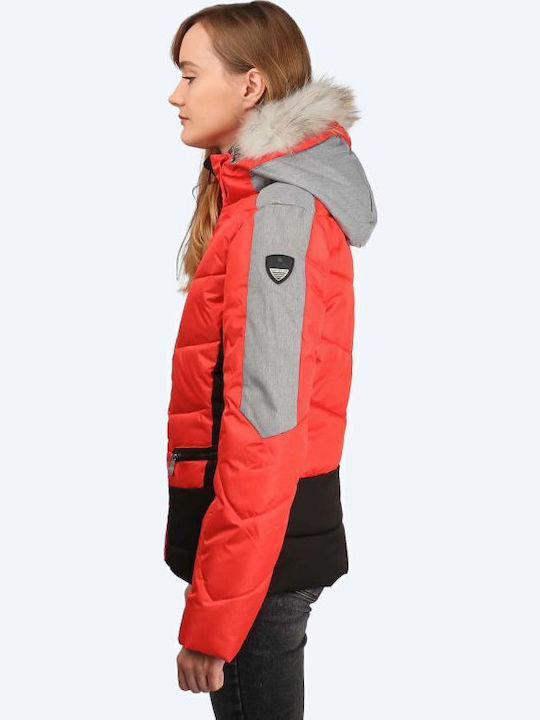 Icepeak Electra Ia 853226659-367 Женско Яке за Ски и Сноуборд Червен
