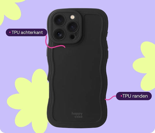 HappyCase Back Cover Σιλικόνης Μαύρο (iPhone 16 Pro)