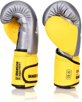 Danger Equipment Mănuși de Box din Piele pentru Competiție Argintiu