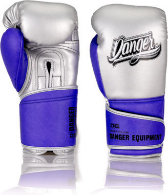 Danger Equipment Mănuși de Box din Piele pentru Competiție Argintiu