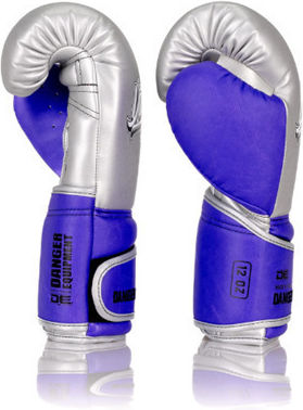 Danger Equipment Mănuși de Box din Piele pentru Competiție Argintiu