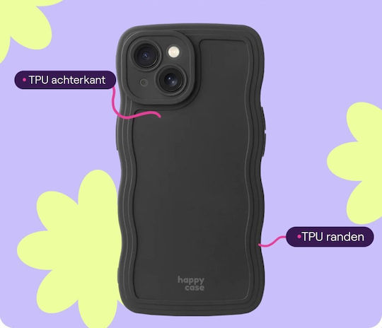 HappyCase Back Cover Silicon Negru (iPhone 14)