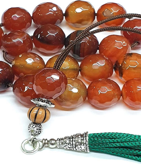 Roloi Komboloi Agate Worry Beads Honey 30cm