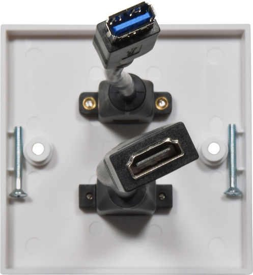 Av Link Wall Plate Usb-a/hdmi 8k 122.398uk