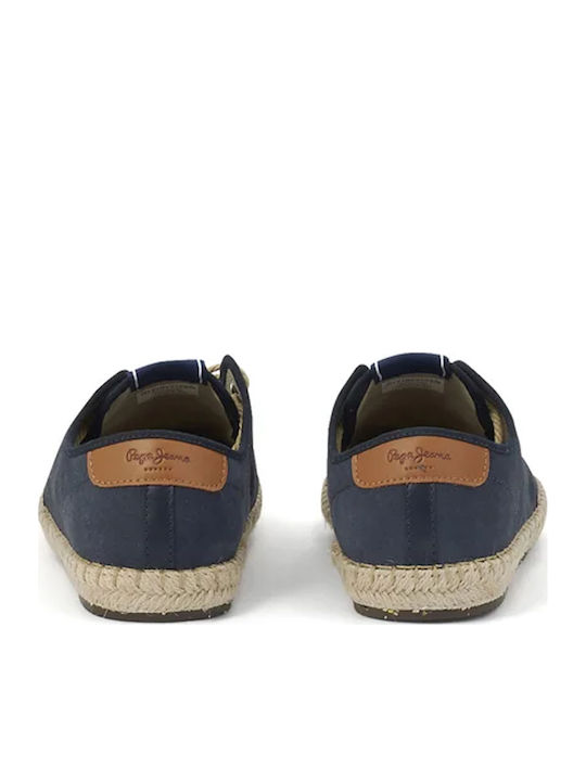 Tourist Classic Suede Men's Espadrilles in Blue Color