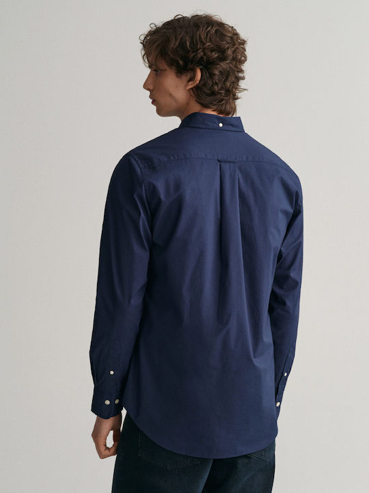 Long-sleeved Cotton Shirt 410 Marine