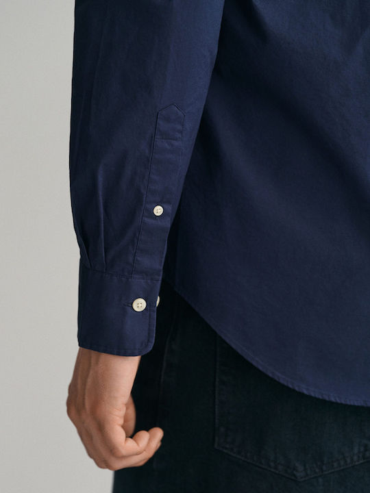 Long-sleeved Cotton Shirt 410 Marine
