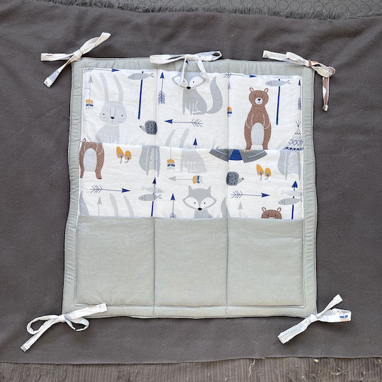 Nursery Storage Basket Crib Bumper Gray