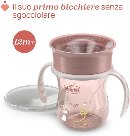 Chicco Εκπαιδευτικό Μπιμπερό Πλαστικό με Λαβές Ροζ