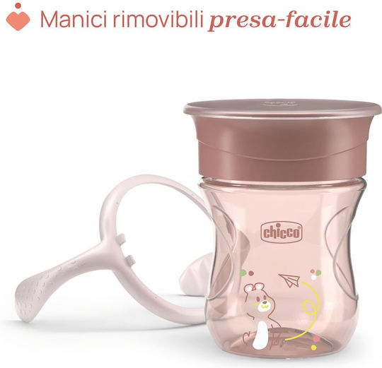 Chicco Εκπαιδευτικό Μπιμπερό Πλαστικό με Λαβές Ροζ