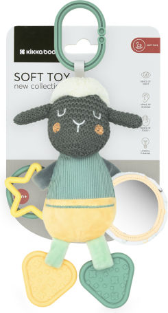 Kikka Boo Pendant Toy for Stroller with Teether and Mirror Sleepy Sheep for 0++ Months