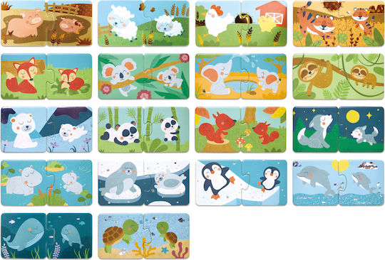 Wooden Kids Puzzle Animals Mum & Baby for 1+ Years 36pcs Hape