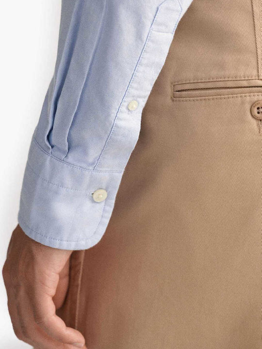 Long Sleeve Cotton Shirt in Regular Fit Light Blue