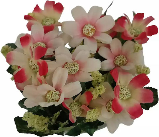 Künstliche Pflanze Rosa-Weiße Blumen Moderner Keramiktopf
