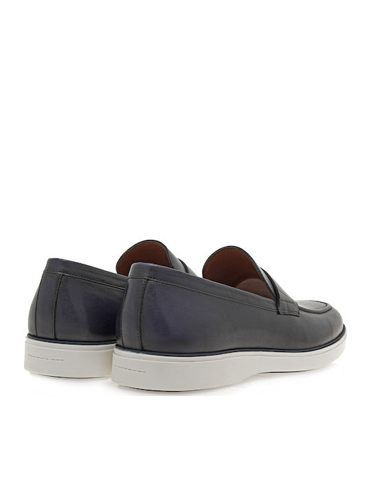 Δερμάτινα Ανδρικά Loafers σε Μπλε Χρώμα
