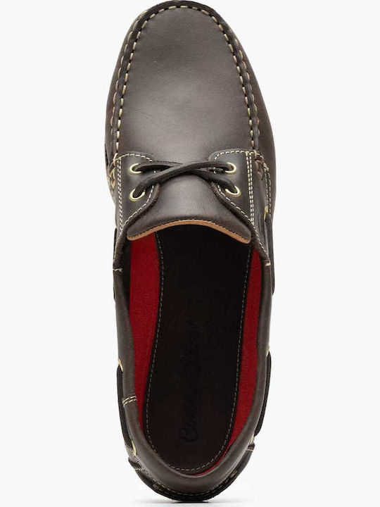 Δερμάτινα Ανδρικά Boat Shoes σε Καφέ Χρώμα