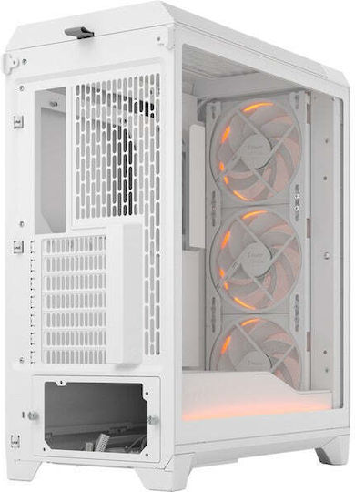 Fractal Design Ambience Pro RGB White TG Clear Tint Gaming Midi Tower Computer Case with Side Window White