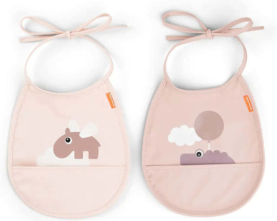 Done by Deer Happy Clouds Wasserdicht Lätzchen Stoff mit Spitzenband & Tasche Powder 2Stück Done by Deer Happy Clouds Wasserdicht Lätzchen Stoff mit Spitzenband & Tasche Powder 2Stück