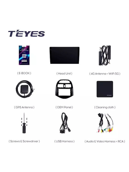 Teyes Auto-Audiosystem 2DIN (Bluetooth/USB/WiFi/GPS/Apple-Carplay/Android-Auto) mit Touchscreen 9.5"