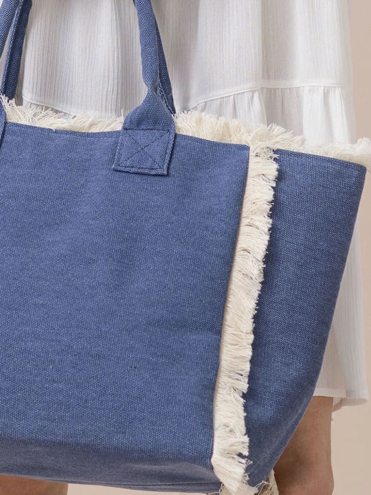 Noidinotte Geantă De Plajă Din Material Textil Albastră