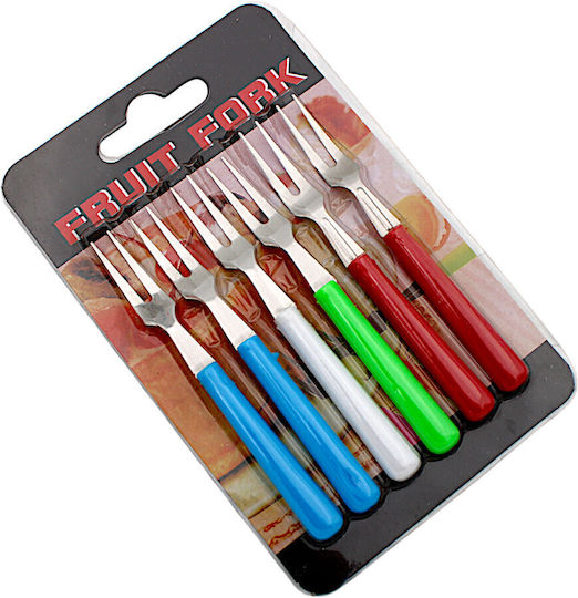 Set of Forks Fruit/Dessert Silver 10cm 6pcs