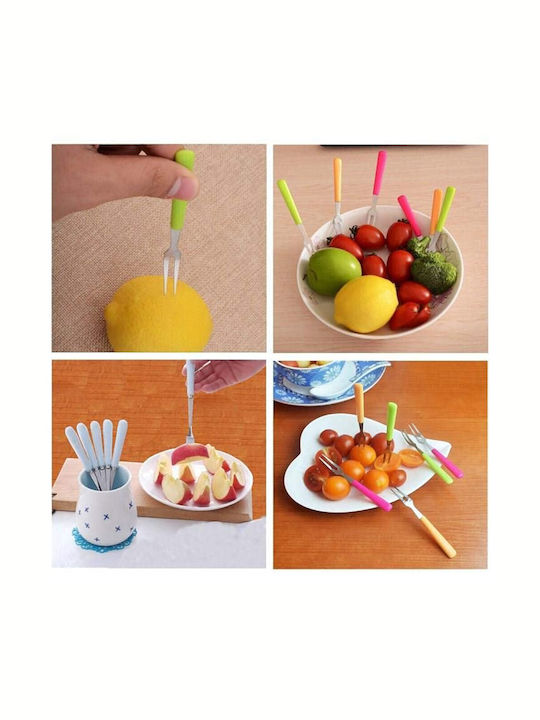 Set of Forks Fruit/Dessert Silver 10cm 6pcs