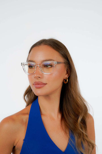 Очила за синя светлина Red Raven Series B Clear Square Acetate 168857