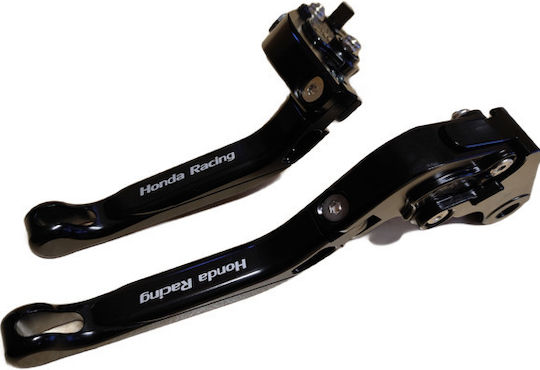 Set Brems-/Kupplungshebel für Motorräder Flexibel Einstellbar für Honda CBF 500 Schwarz 25001463-7