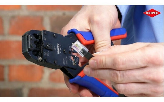 Knipex Ethernet Internet Cable Crimping Plier RJ45, RJ10 with Cable Cutter & Ratchet Mechanism (Length 200mm)