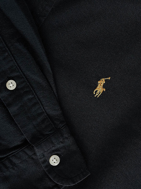 Long-sleeved Cotton Shirt Black
