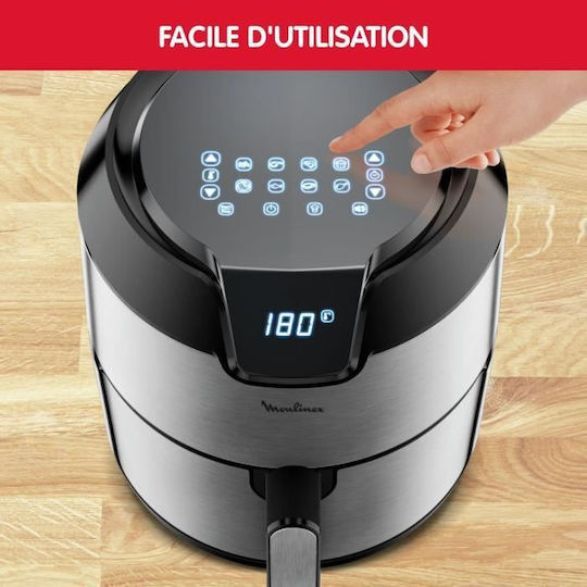 Moulinex Easy Fry Deluxe Air Fryer 4lt Ασημί