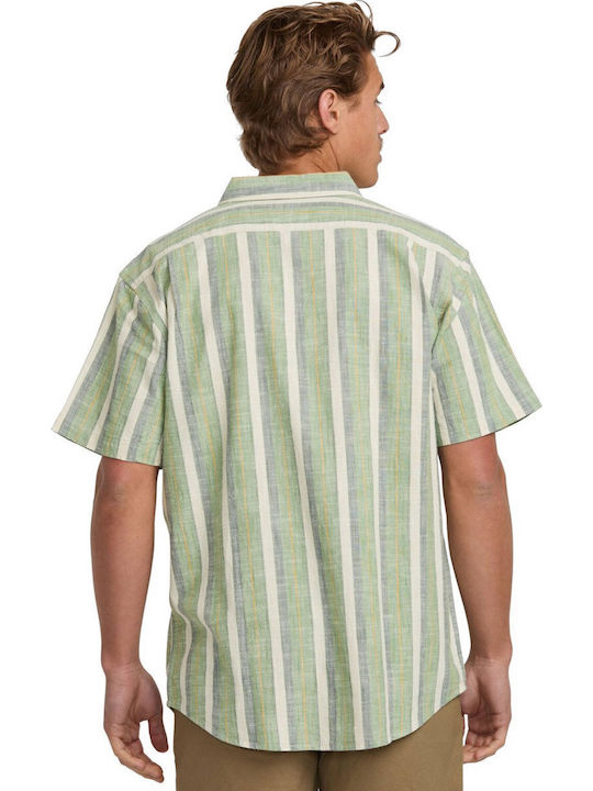 All Day Short-sleeved Shirt Striped Moss